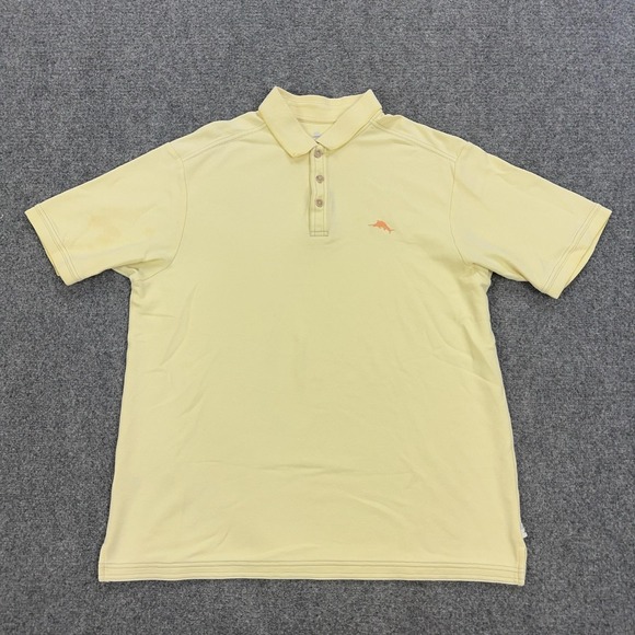Tommy Bahama Other - Tommy Bahama Polo Shirt Mens L Yellow 62% Pima Cotton 38% Polyester Tagless